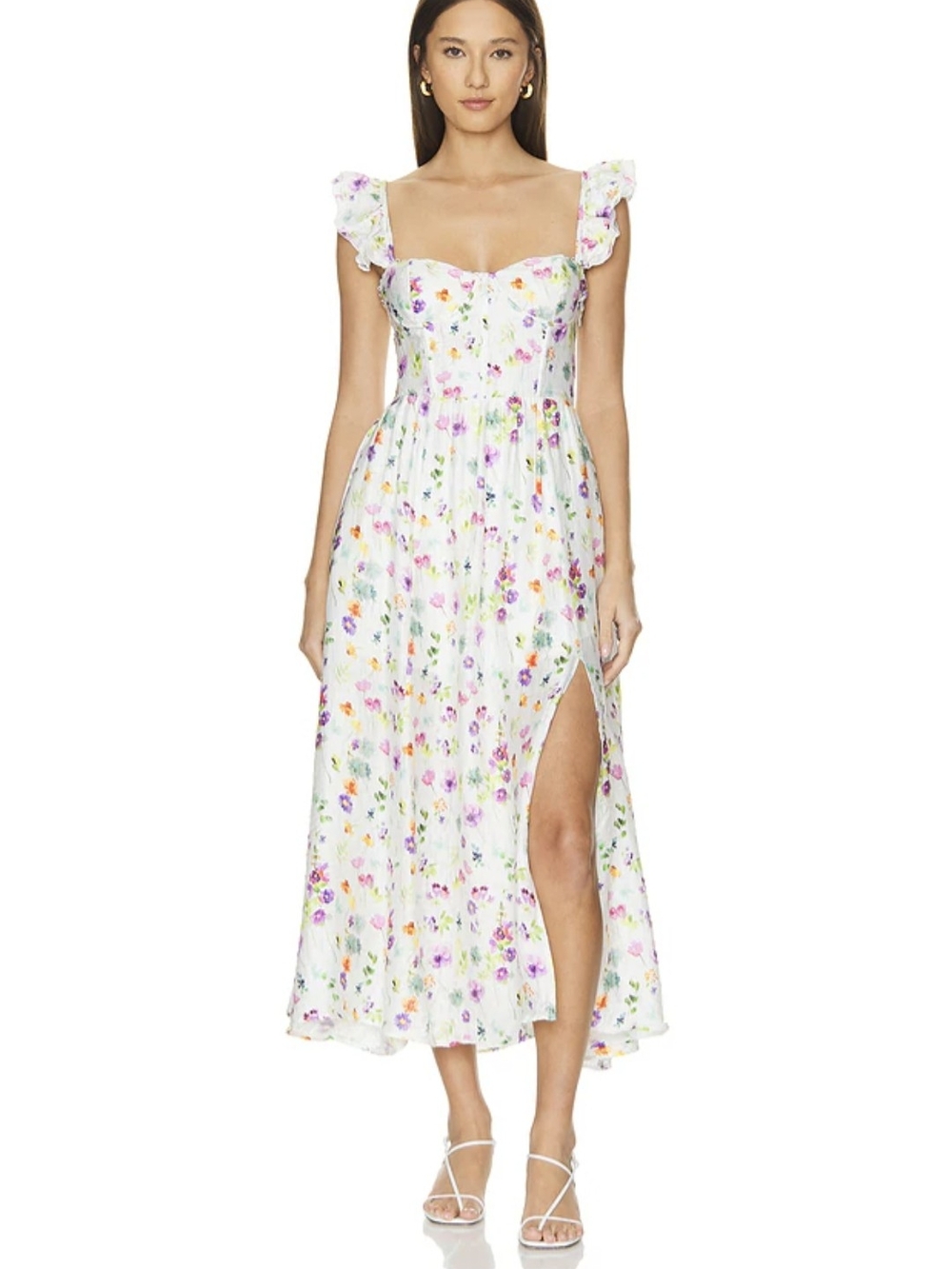 ASTR the Label Wedelia Dress in Cream Multi Floral